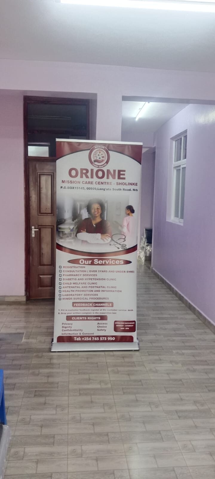 The Orione Dispensary at the Community Resource Centre, Sholinke