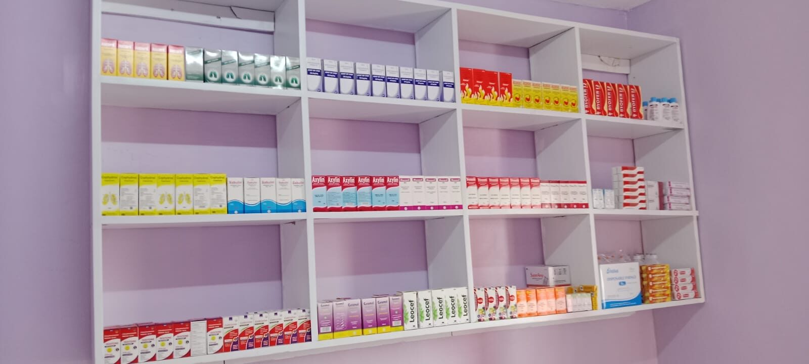 Medicine dispensing area of the Orione Dispensary, Sholinke